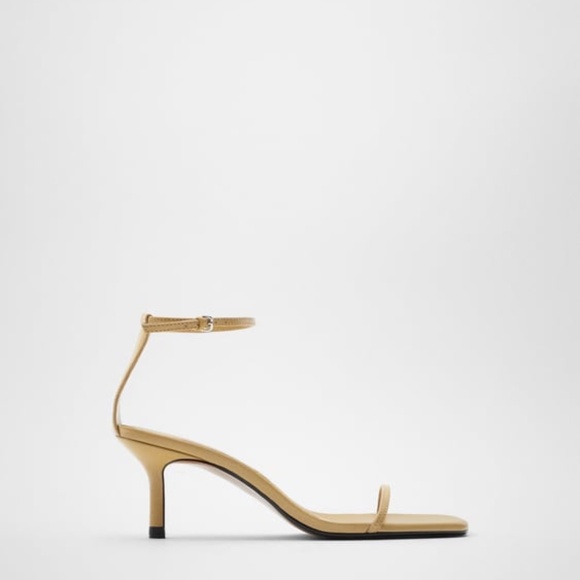 NWT, MINIMALIST HEELED LEATHER SANDALS, 9 - Picture 2 of 4